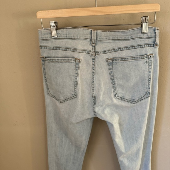 RAG & BONE Dre Glena Jeans Mid-Rise Distressed Light Wash Style W1590K510GLE - Picture 13 of 16